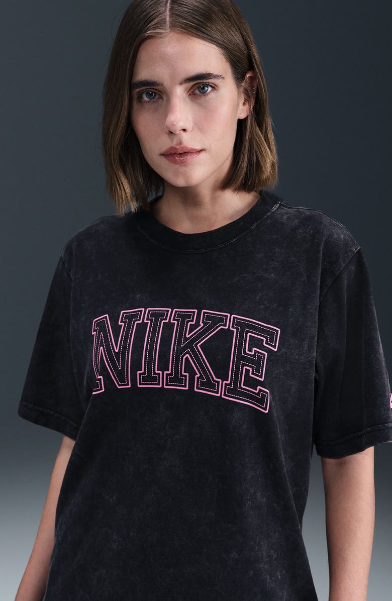 Nike Swoosh Short Sleeve T-Shirt, Alternate, color, Black