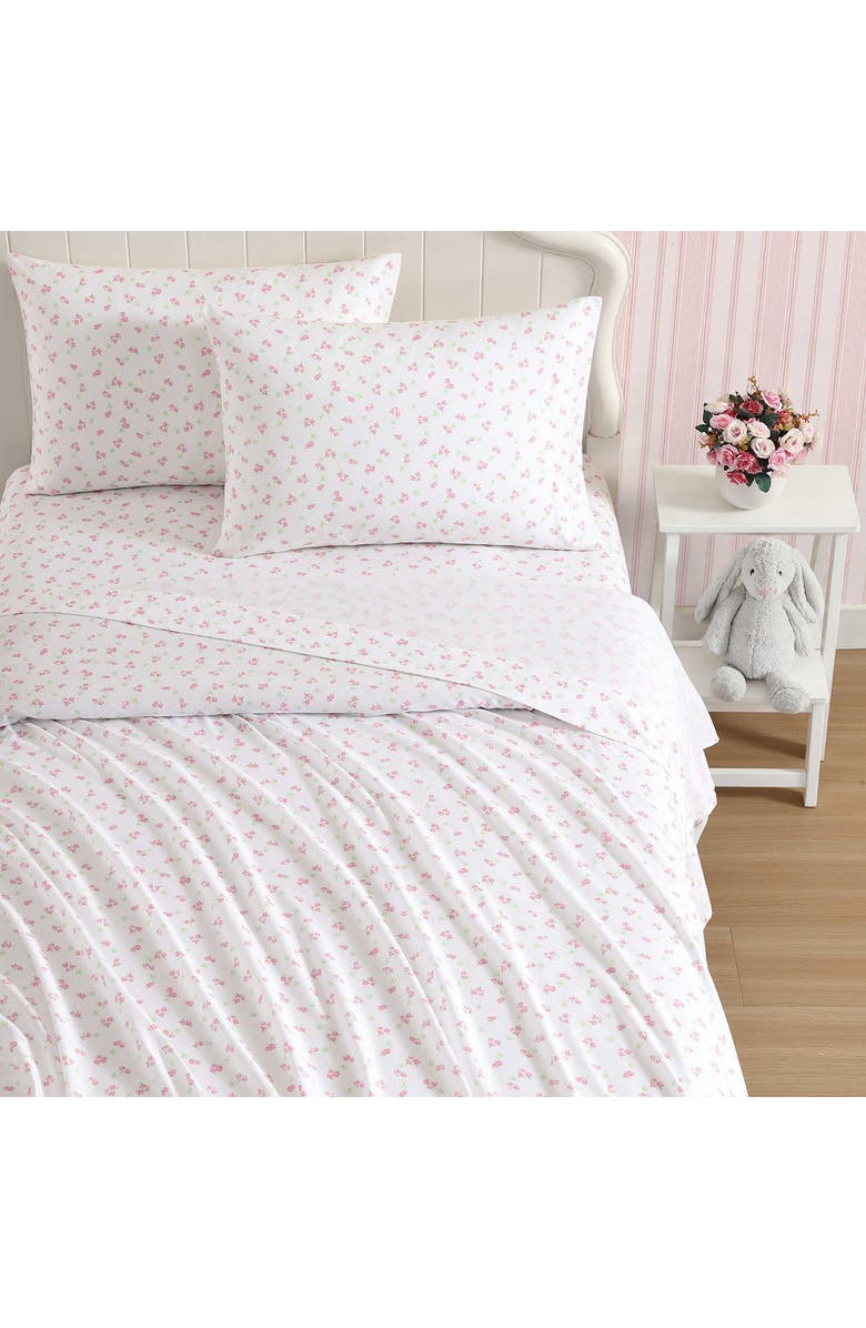 Laura Ashley Busy Bee Microfiber Sheet Set, Alternate, color, Lt-Pastel Pink