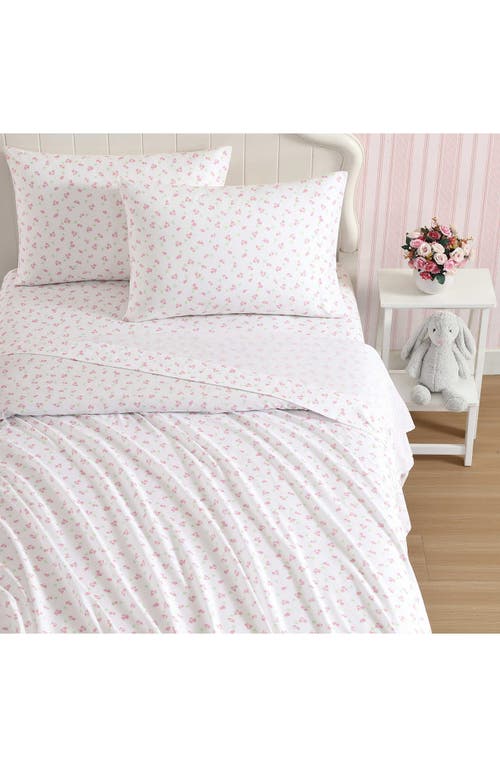 Laura Ashley Busy Bee Microfiber Sheet Set In White