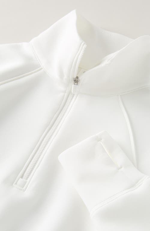 Zella Girl Kids' Varsity Track Half Zip Pullover In White