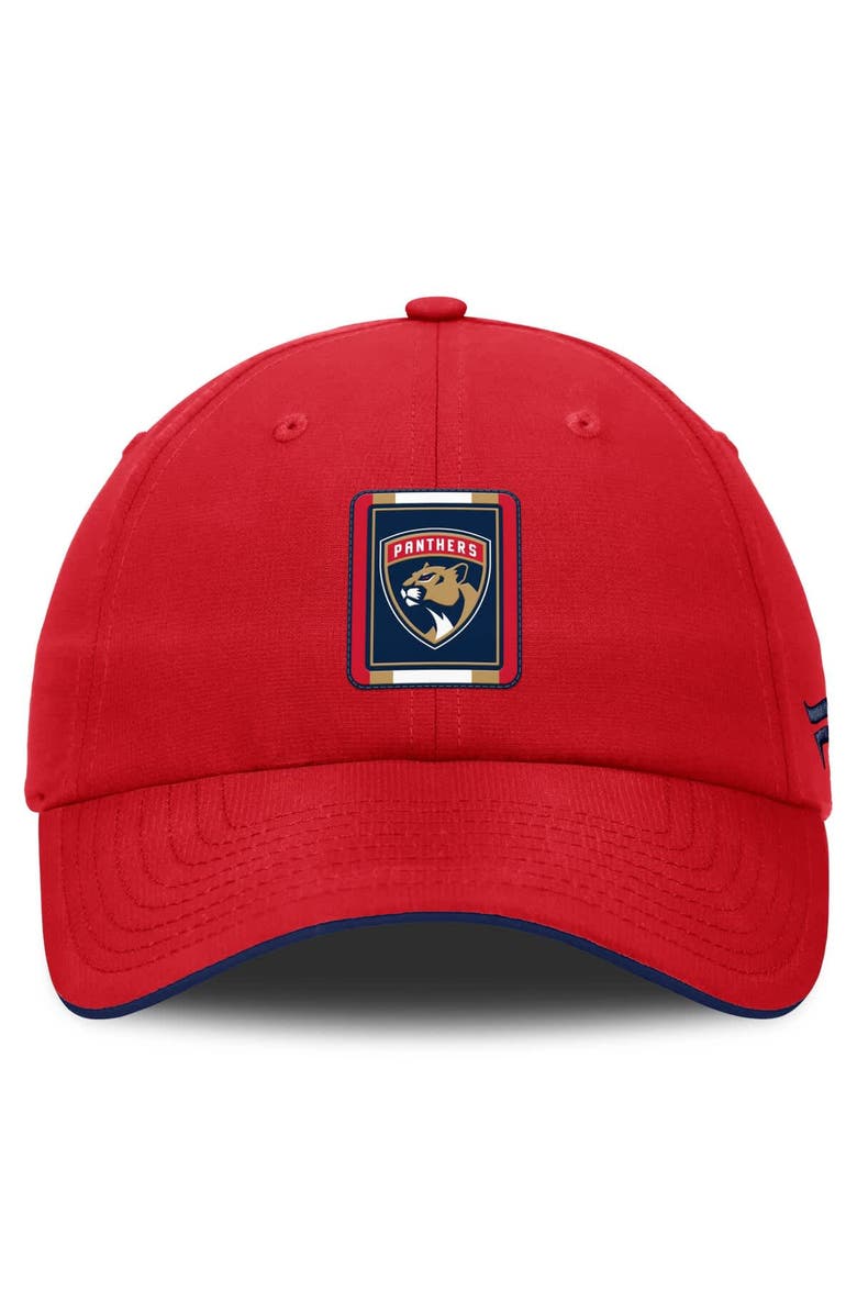 FANATICS Men's Fanatics Red/Navy Florida Panthers Authentic Pro Ripstop Adjustable Hat, Alternate, color, 