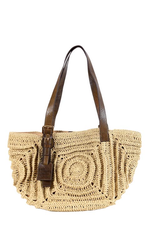 Giorgia Hand Woven Shoulder Bag with Leather Straps