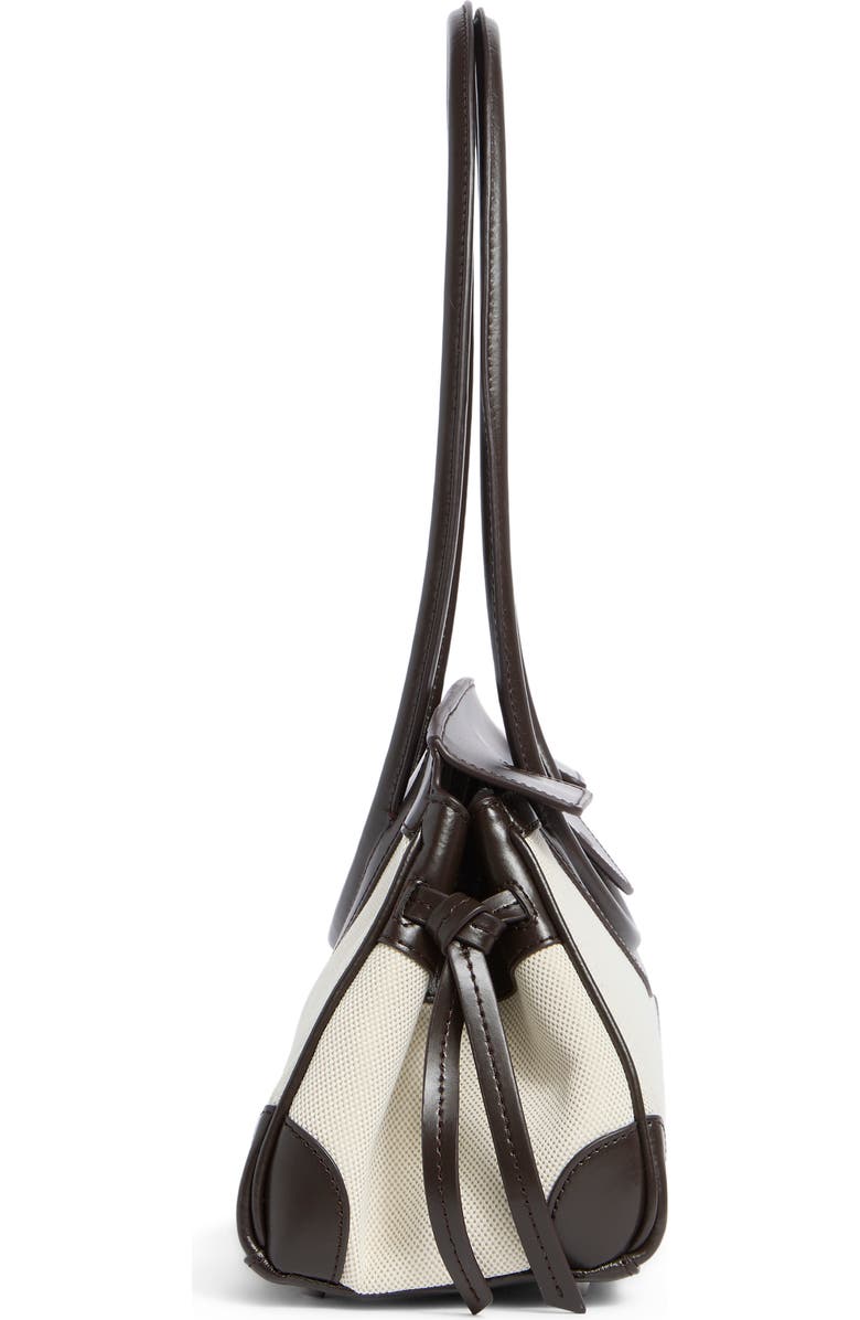 STAUD Maude Canvas & Leather Shoulder Bag, Alternate, color, Natural/ Espresso