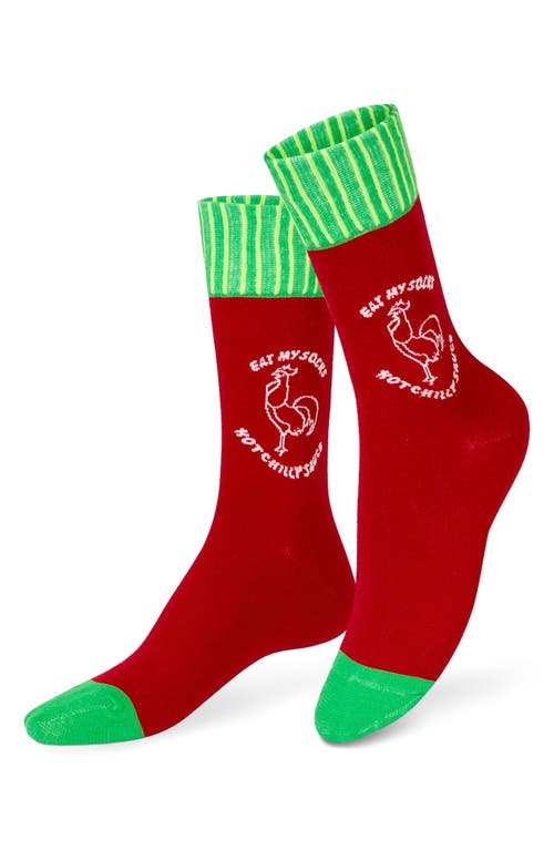 Doiy Hot Sauce 3d Crew Socks In Gold