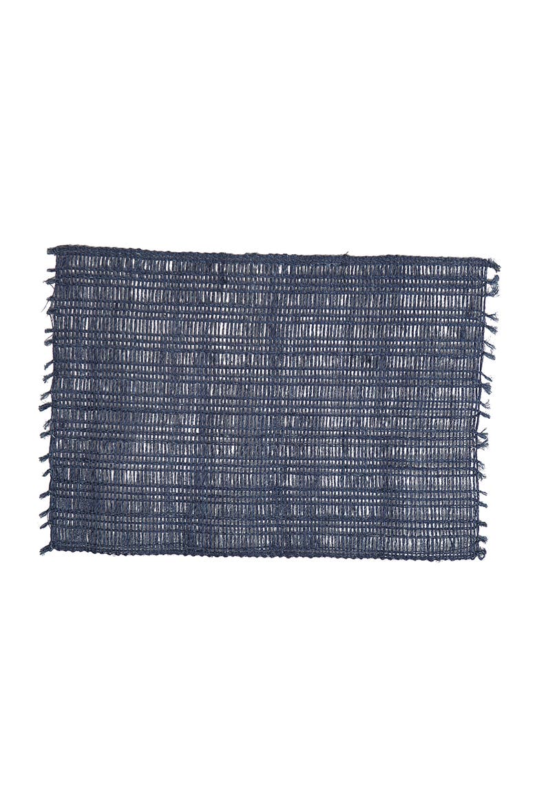 Eyelet Loom Indigo Placemats Set of 6, 13" x 19", Main, color, Blue