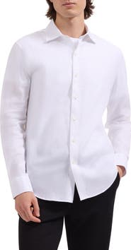 Bugatchi Axel Trim Fit Solid Cotton Blend Button-Up Shirt