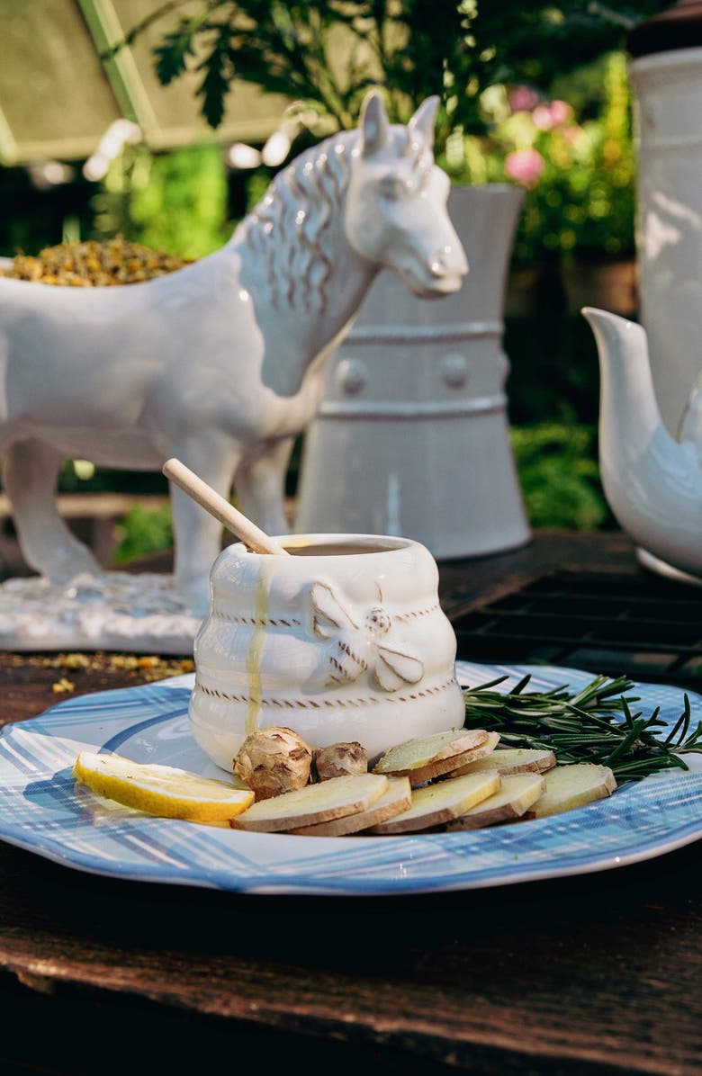 Juliska Henrietta Whitewash Ceramic Honey Pot, Alternate, color, Whitewash