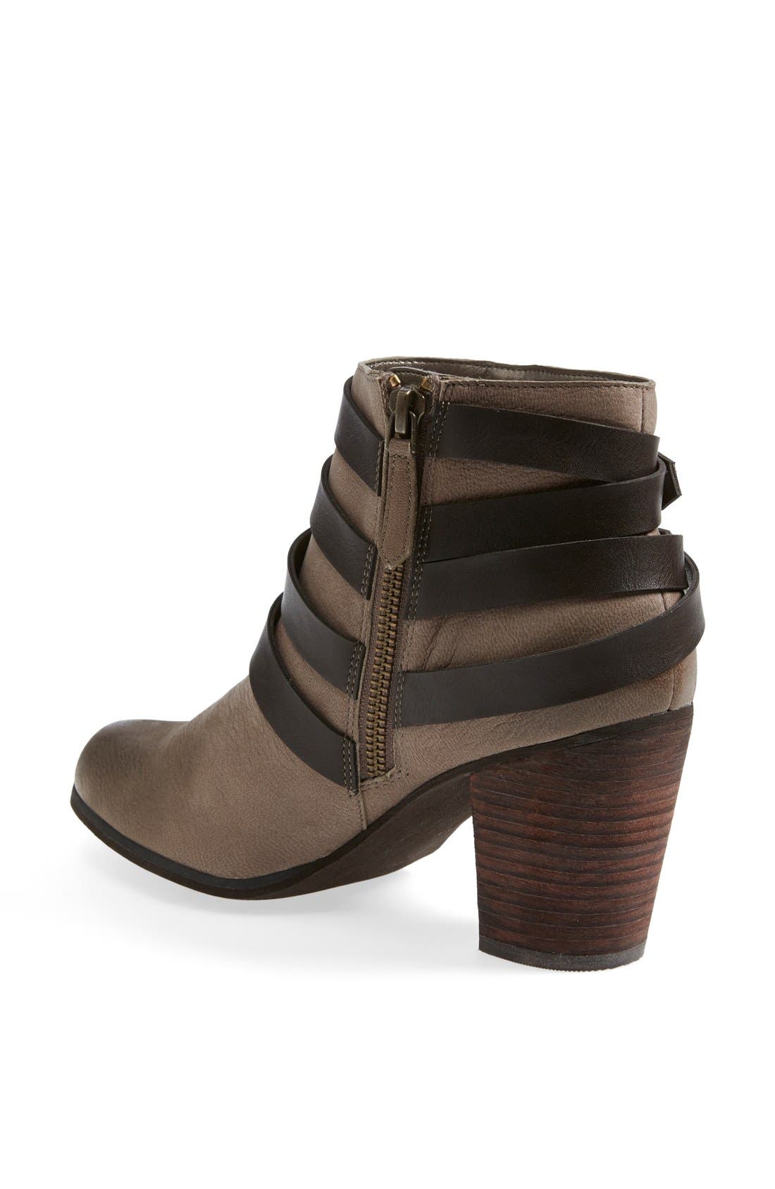 'Train' Wrap Belted Bootie, Alternate, color, TAUPE/ CHOCOLATE