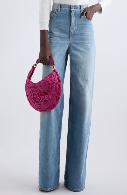Chloé Chloe Women Fuchsia Raffia Banana Handbag In Fuchsia Rose