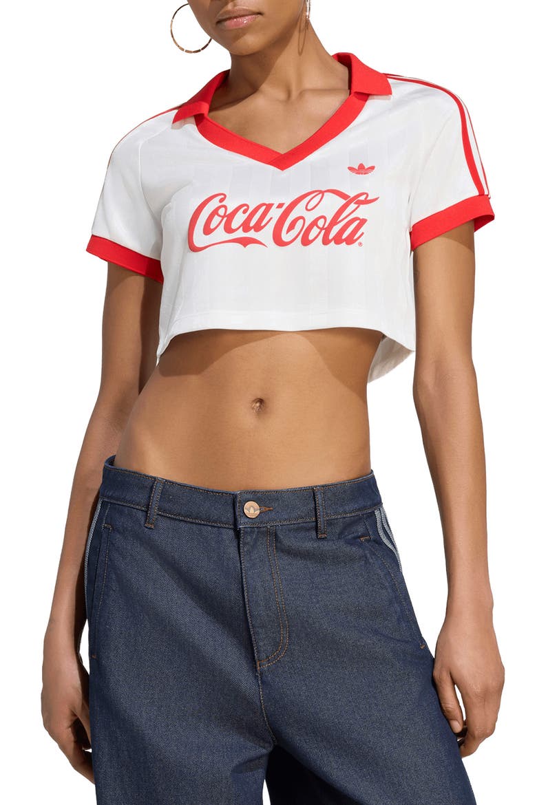 Coca-Cola Cropped Jersey, Main, color, CORE WHITE