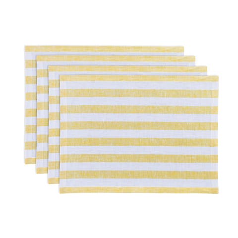 Linen Placemats Set of 4, 14 x 19" - Sorrento Stripe