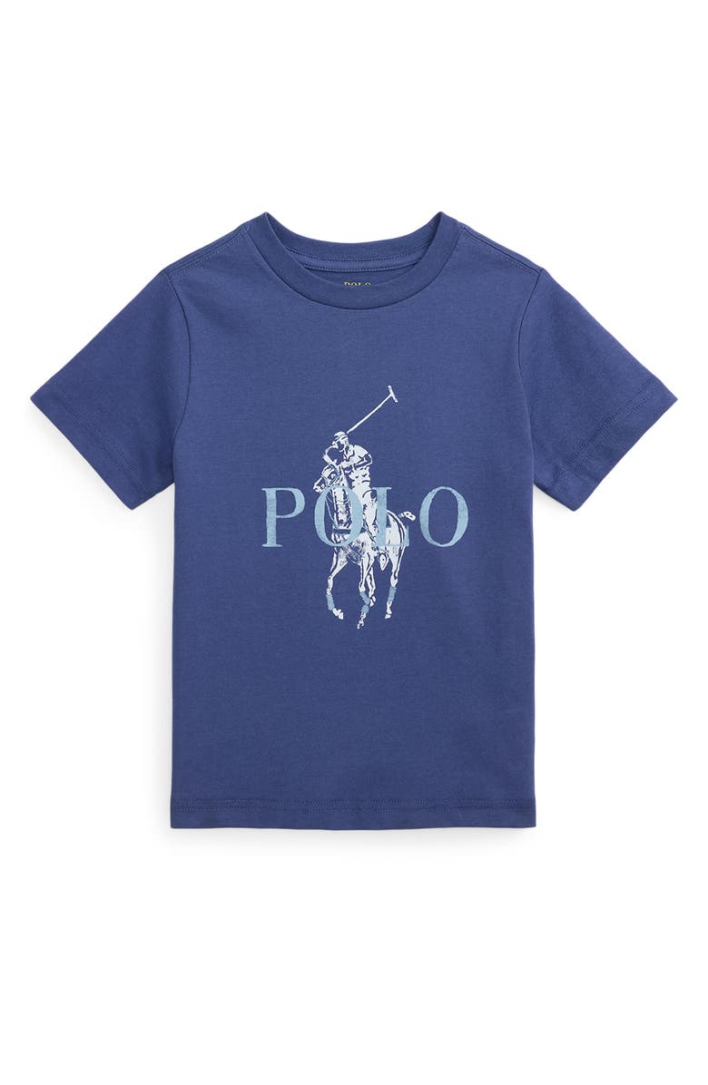 Polo Ralph Lauren Kids' Big Pony Logo Cotton Graphic T-Shirt, Main, color, Light Navy