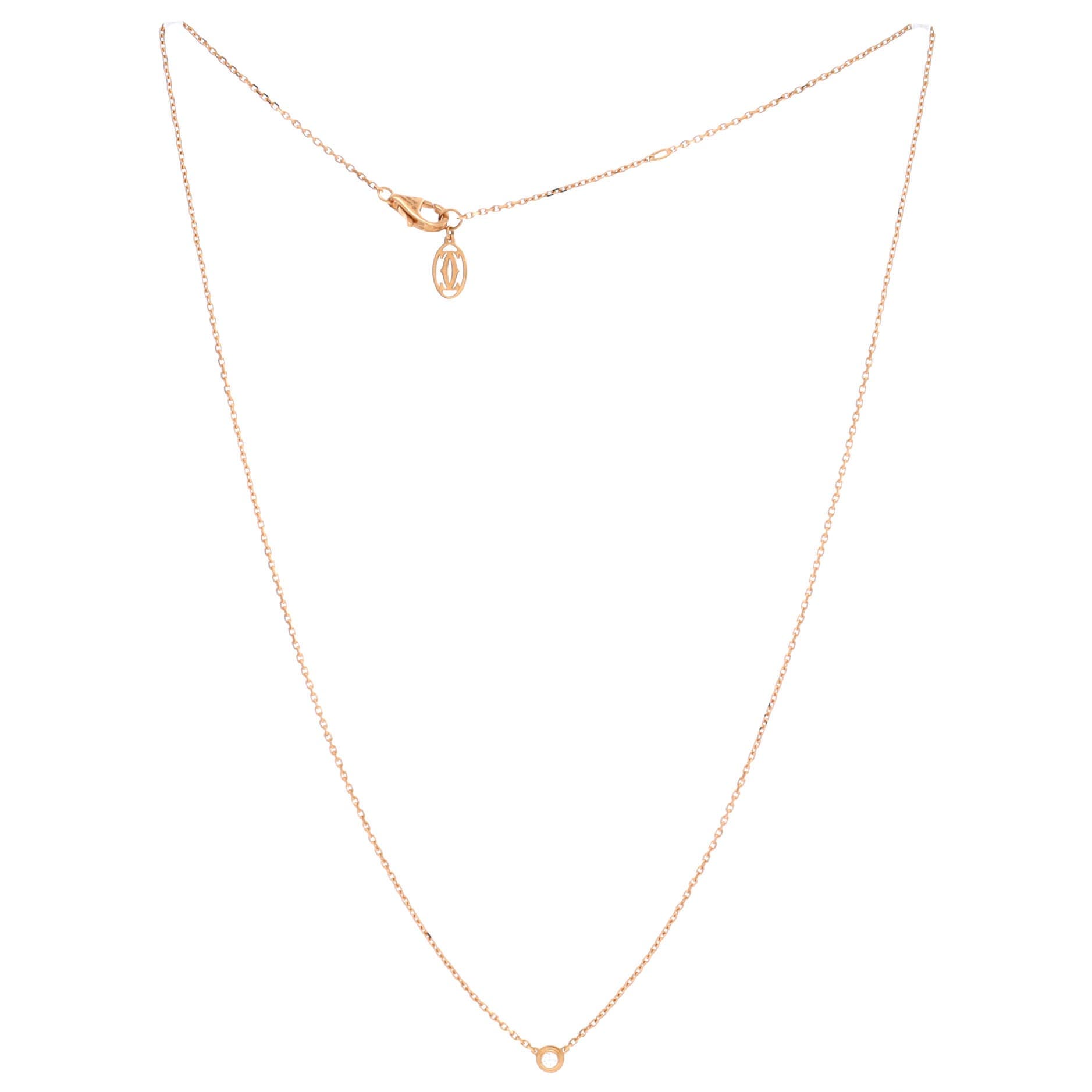 Cartier D'Amour Pendant Necklace 18K Rose Gold with Diamond XS, Alternate, color, Metallic Gold