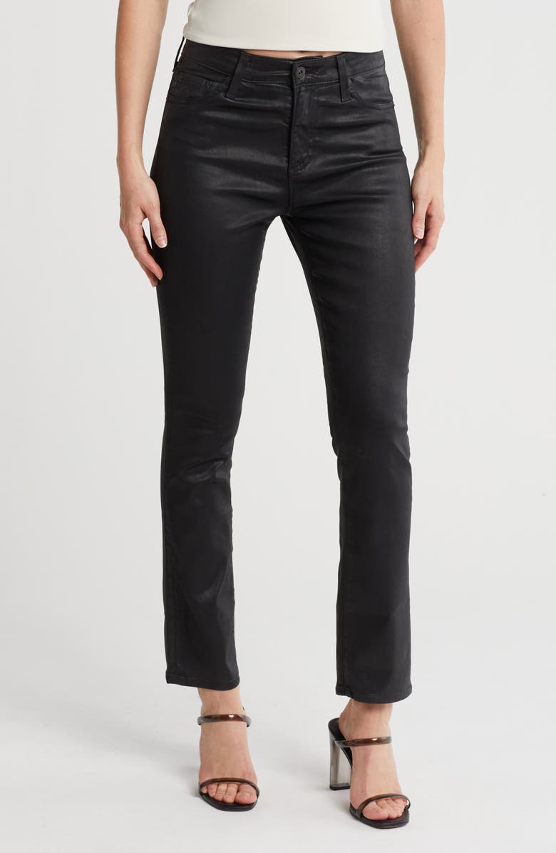 AG Mari Faux Leather Slim Straight Leg Jeans, Main, color, 