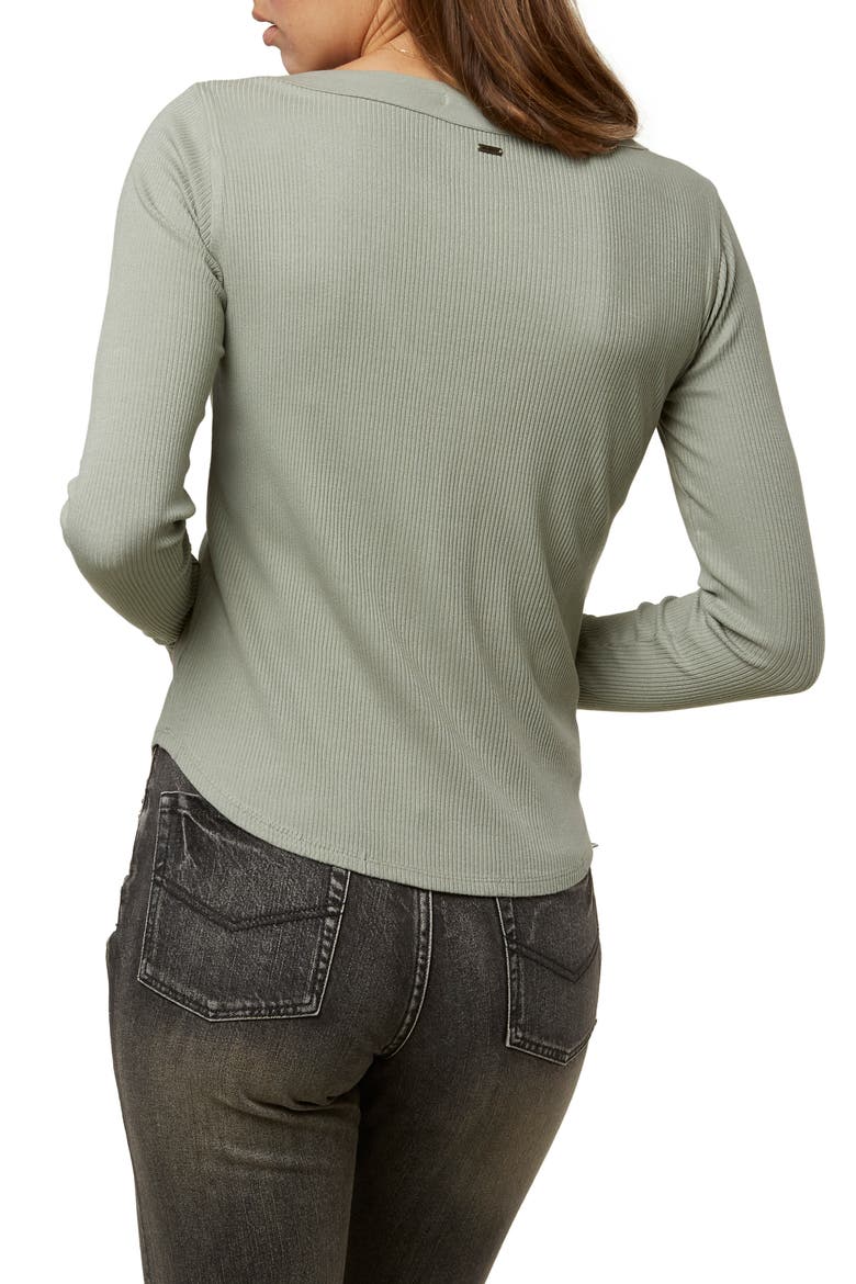 Riell Rib Henley Top, Alternate, color, FOG