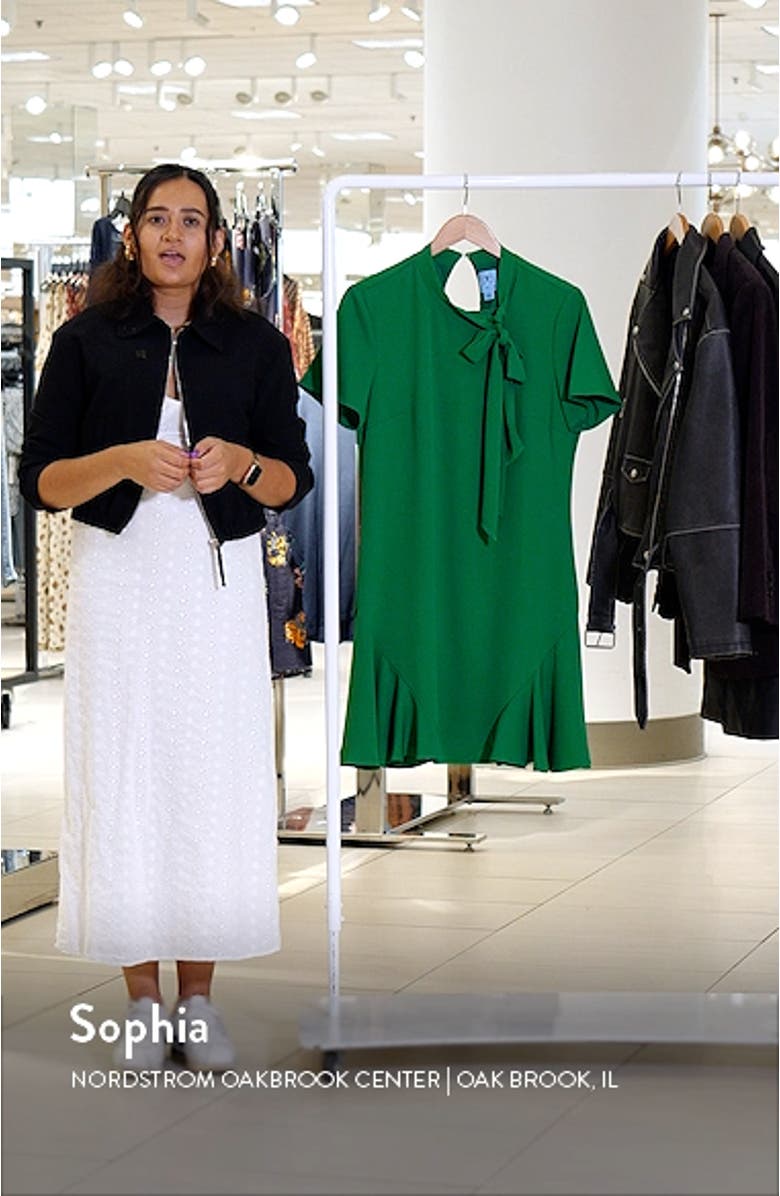 Bow Neck Short Sleeve Dress, sales video thumbnail