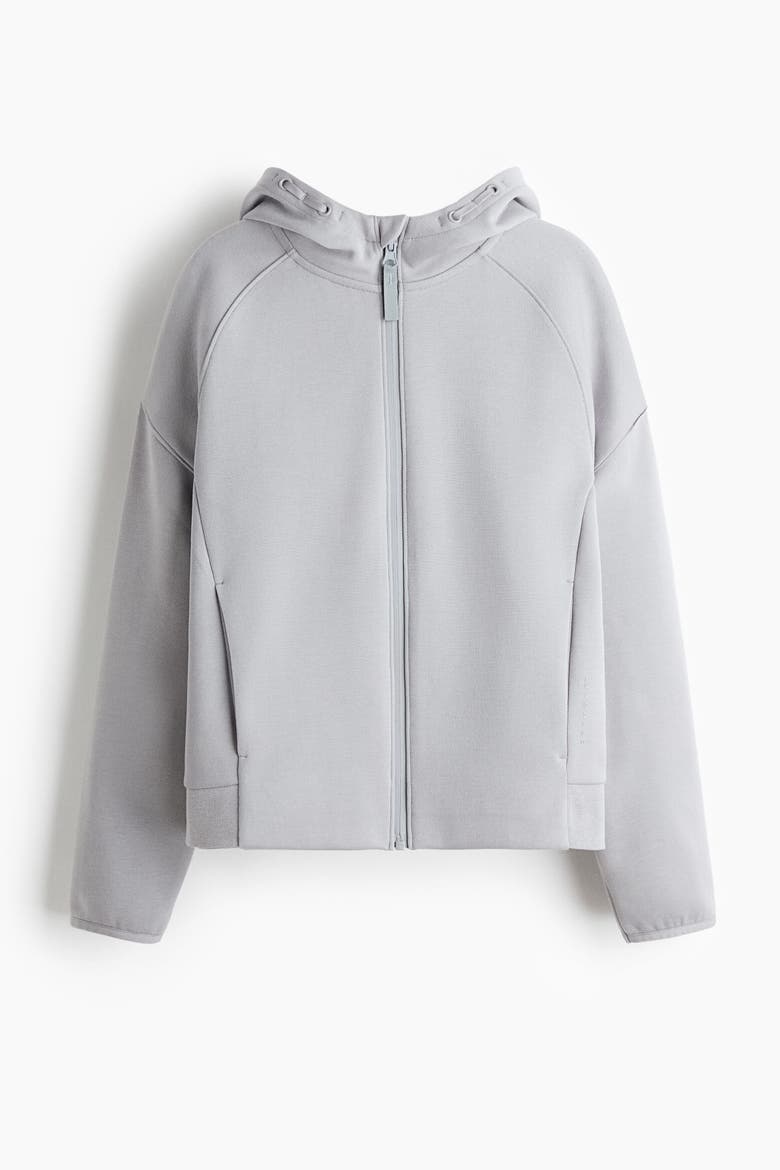 Sports Zip-through Hoodie With Drymove, Alternate, color, Dusty gray