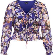 City Chic Bridgette Floral Tie Waist Top