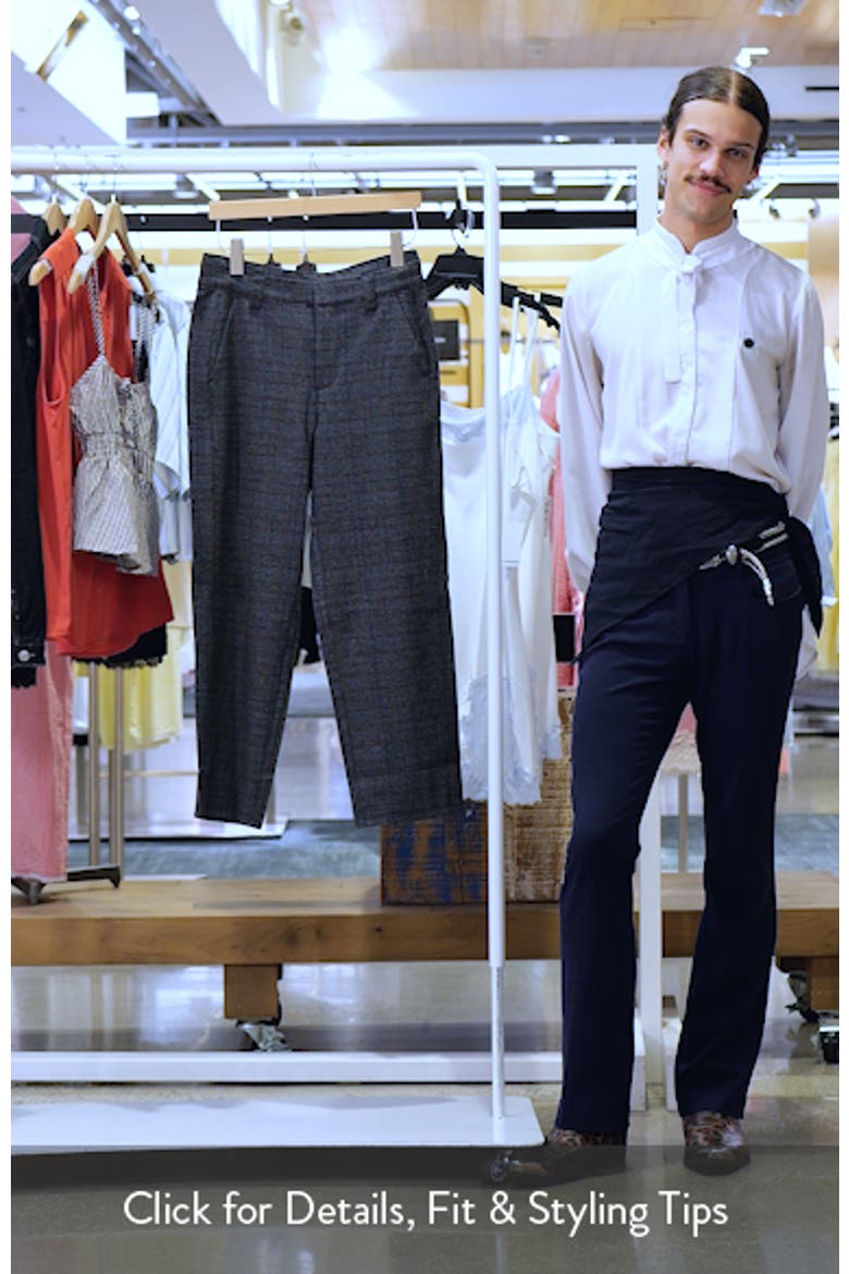 Skyrise Plaid High Waist Straight Leg Ankle Trousers video
