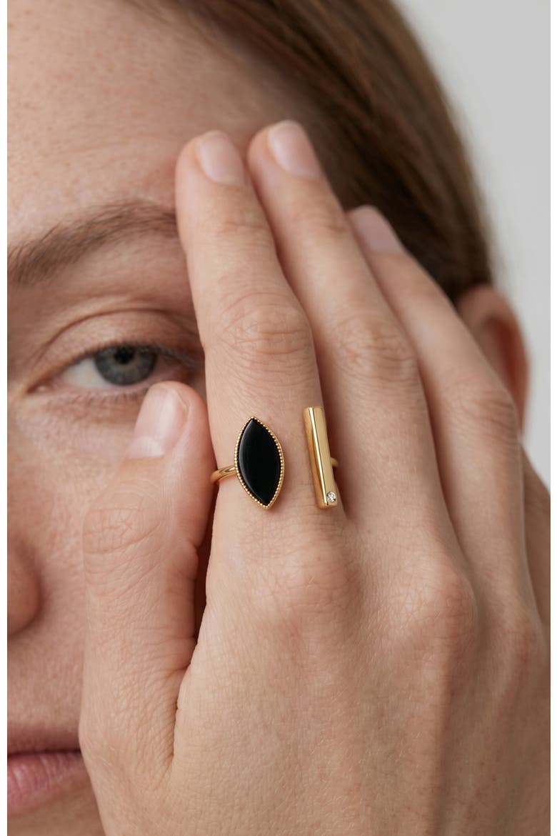 Black Eyes Ring, Alternate, color, Black & Gold