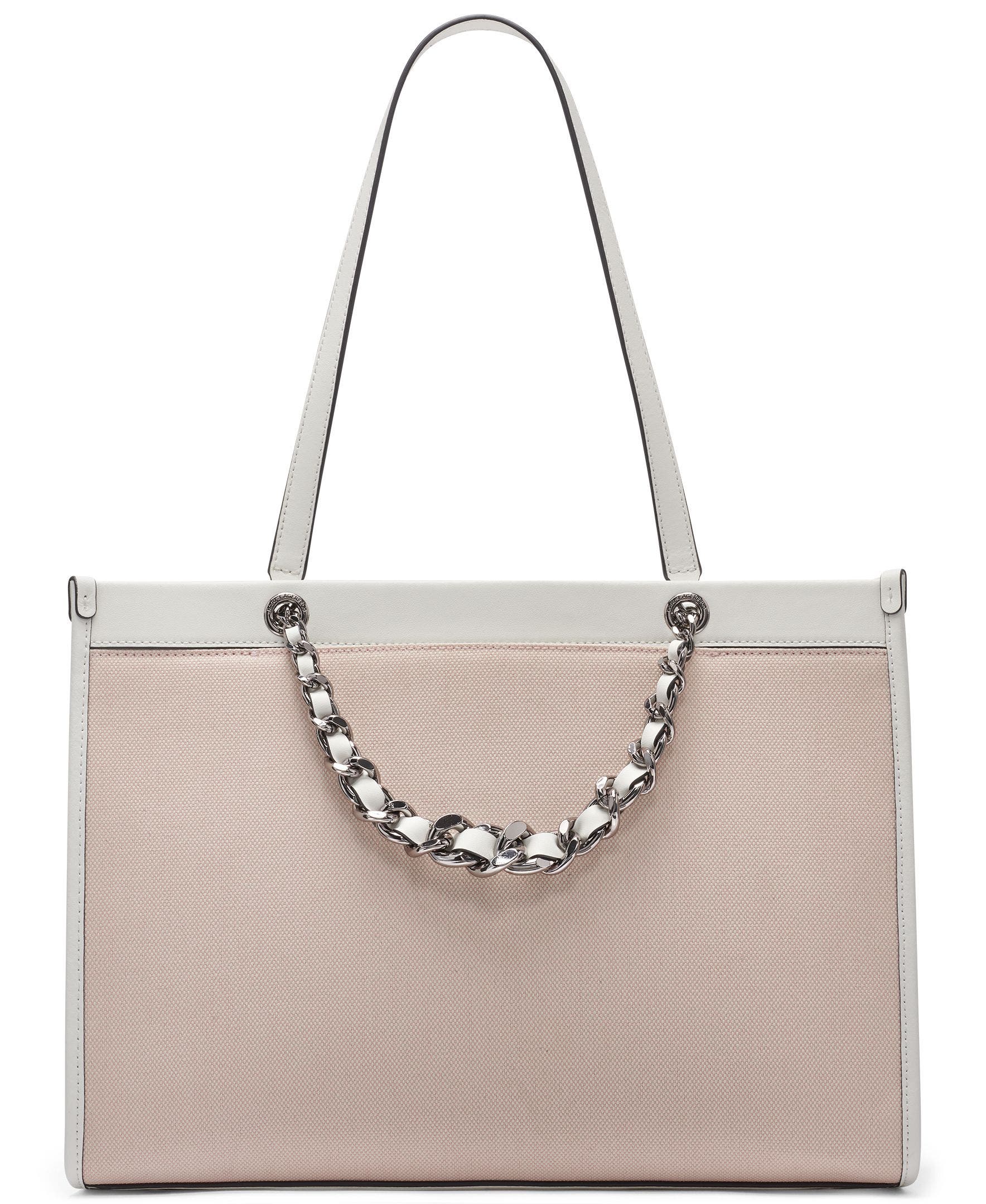 KARL LAGERFELD PARIS Savoie Canvas Tote, Alternate, color, Light Pink