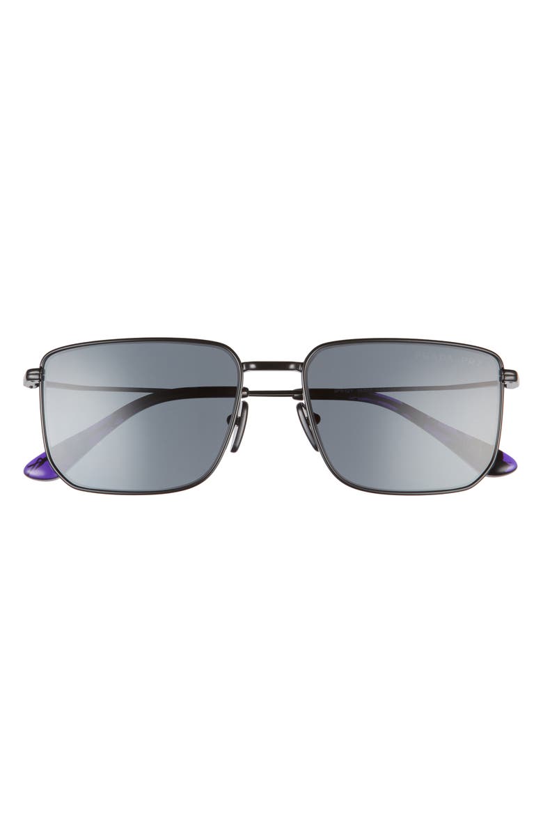 Prada 56mm Rectangular Sunglasses, Main, color,