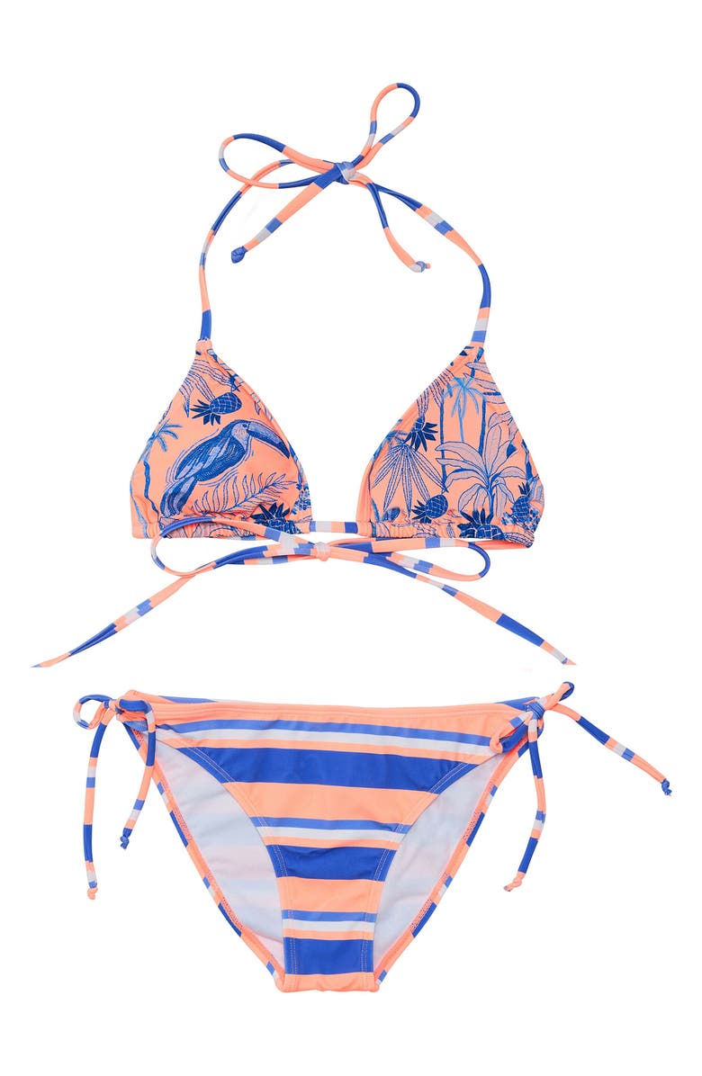 Snapper Rock Kids' Tropicana Vacay Strappy Two-Piece Swimsuit, Main, color, 
