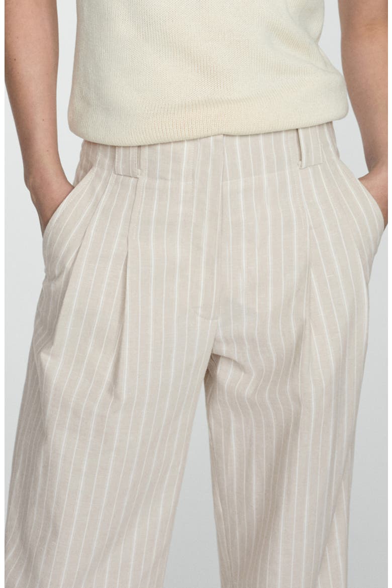 Stripe Straight Leg Pants, Alternate, color, BEIGE