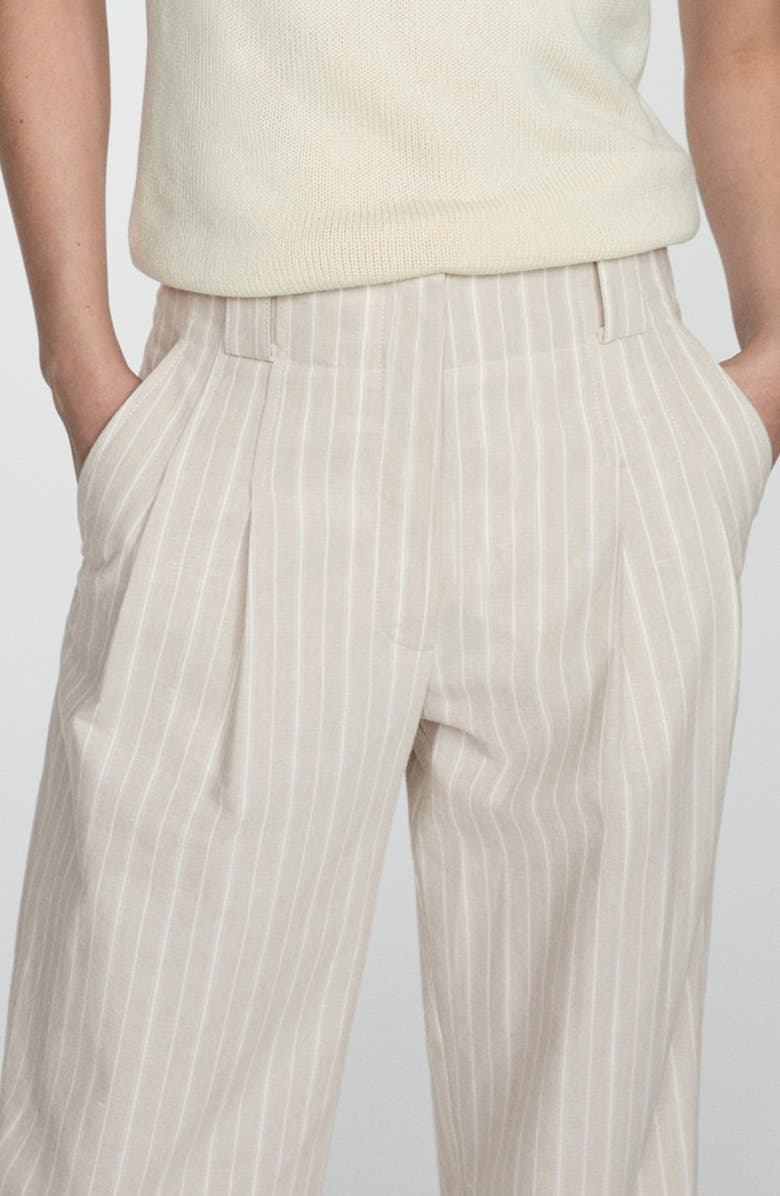 MANGO Stripe Straight Leg Pants, Alternate, color,