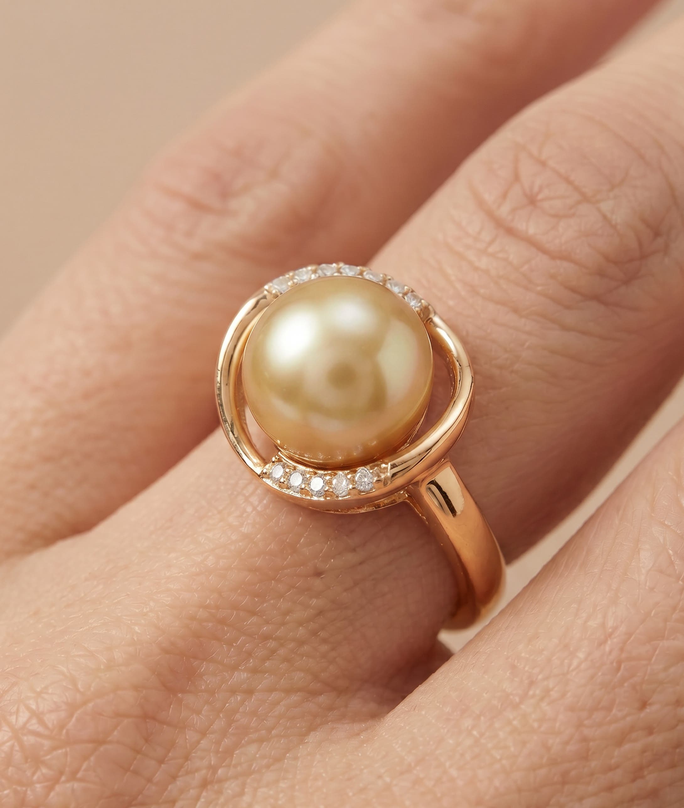 The Pearl Source Golden Pearl & Diamond Ruby Ring (Women) | Nordstrom