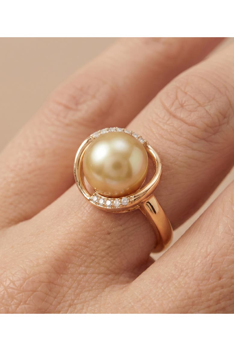 Golden Pearl & Diamond Ruby Ring, Alternate, color, Yellow Gold