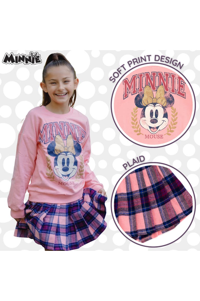 Minnie Mouse 2-Piece Sweatshirt and Pleated Skirt Set, Alternate, color, Minnie Mouse Pink