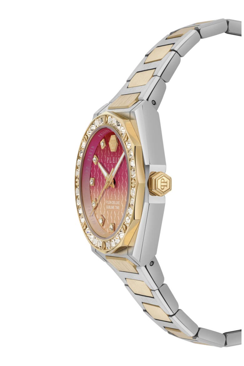 Plein Deluxe Two-Tone Bracelet Watch, 36mm, Alternate, color, TWO TONE