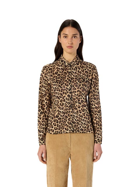 Heloise Leopard Print Long Sleeve Shirt