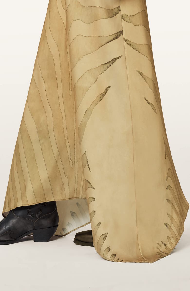 AllSaints Leona Handkerchief Hem Maxi Slipdress, Alternate, color, Zebra Sand Gold