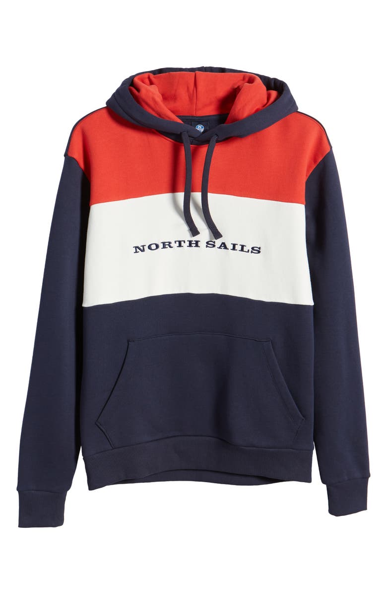 NORTH SAILS Colorblock Cotton Graphic Hoodie, Alternate, color,