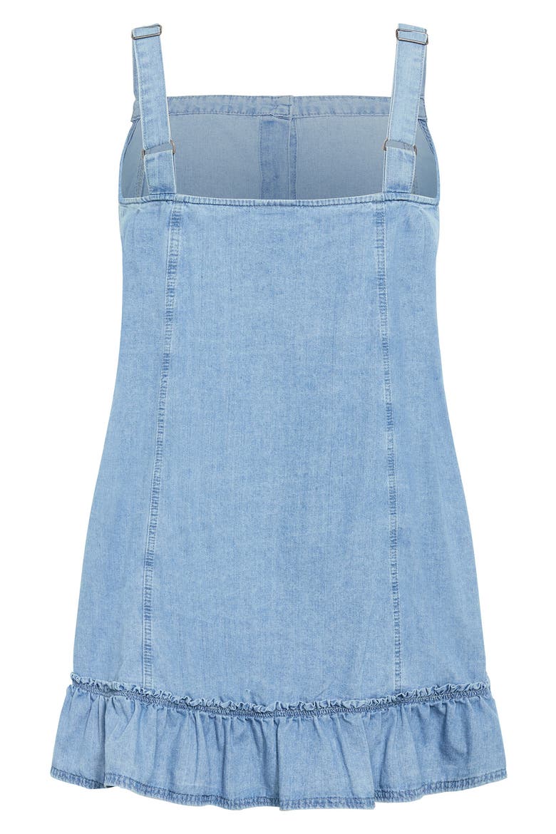 Island Denim Button Front Dress, Alternate, color, LIGHT DENIM
