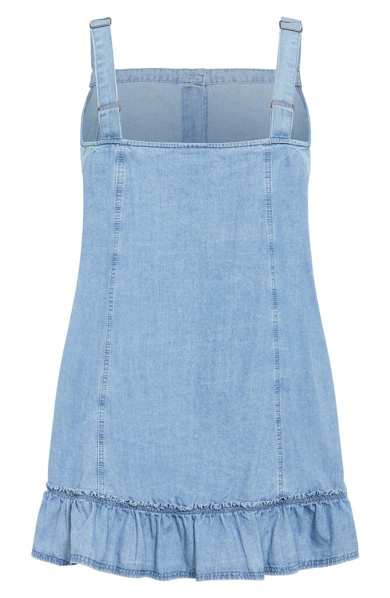 City Chic Island Denim Button Front Dress, Alternate, color, Light Denim