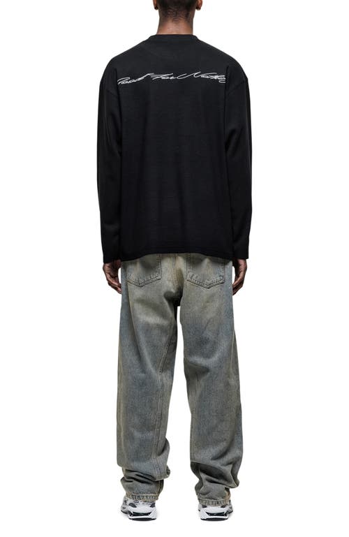 Good For Nothing Scribble Long-sleeve Waffle T-shirt In Black
