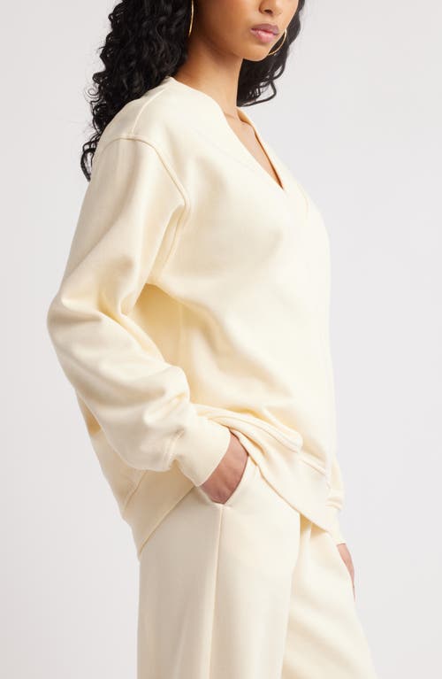 Shop Bp. Oversize V-neck Sweatshirt In Ivory Gleam