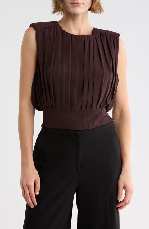 Gathered Sleeveless Crop Top