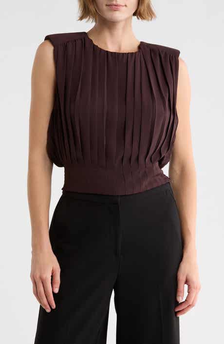 Gathered Sleeveless Crop Top