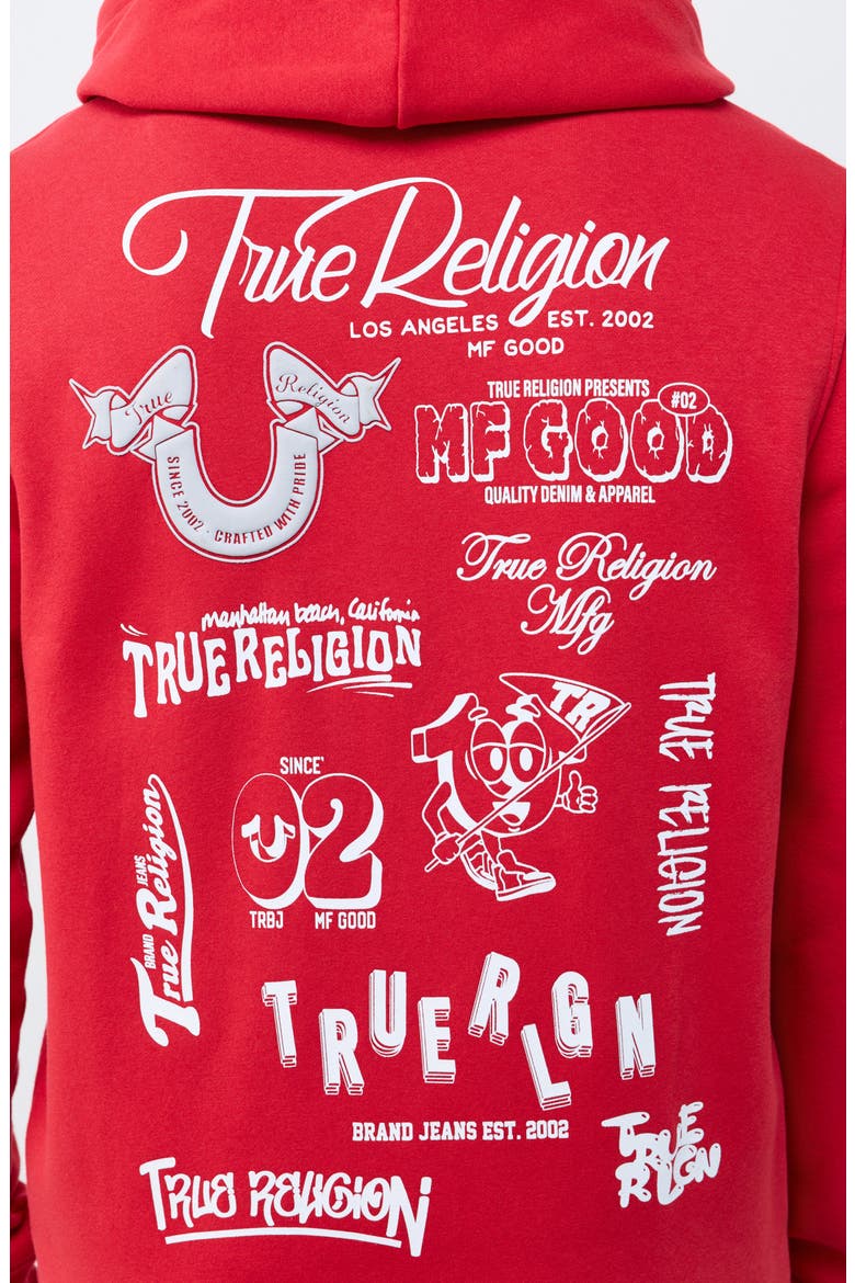 Ribbon Sketch Full Zip Hoodie, Alternate, color, TRV RED
