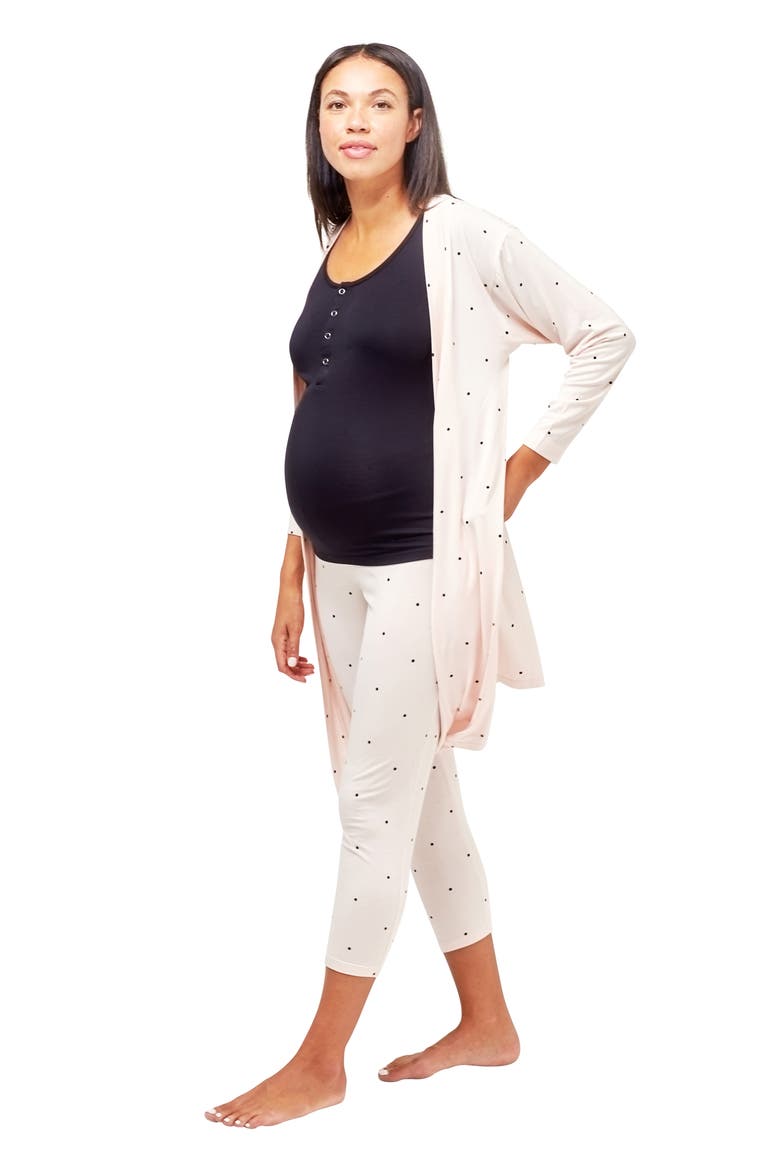 Second Skin Maternity & Nursing Robe, Alternate, color, DOTS