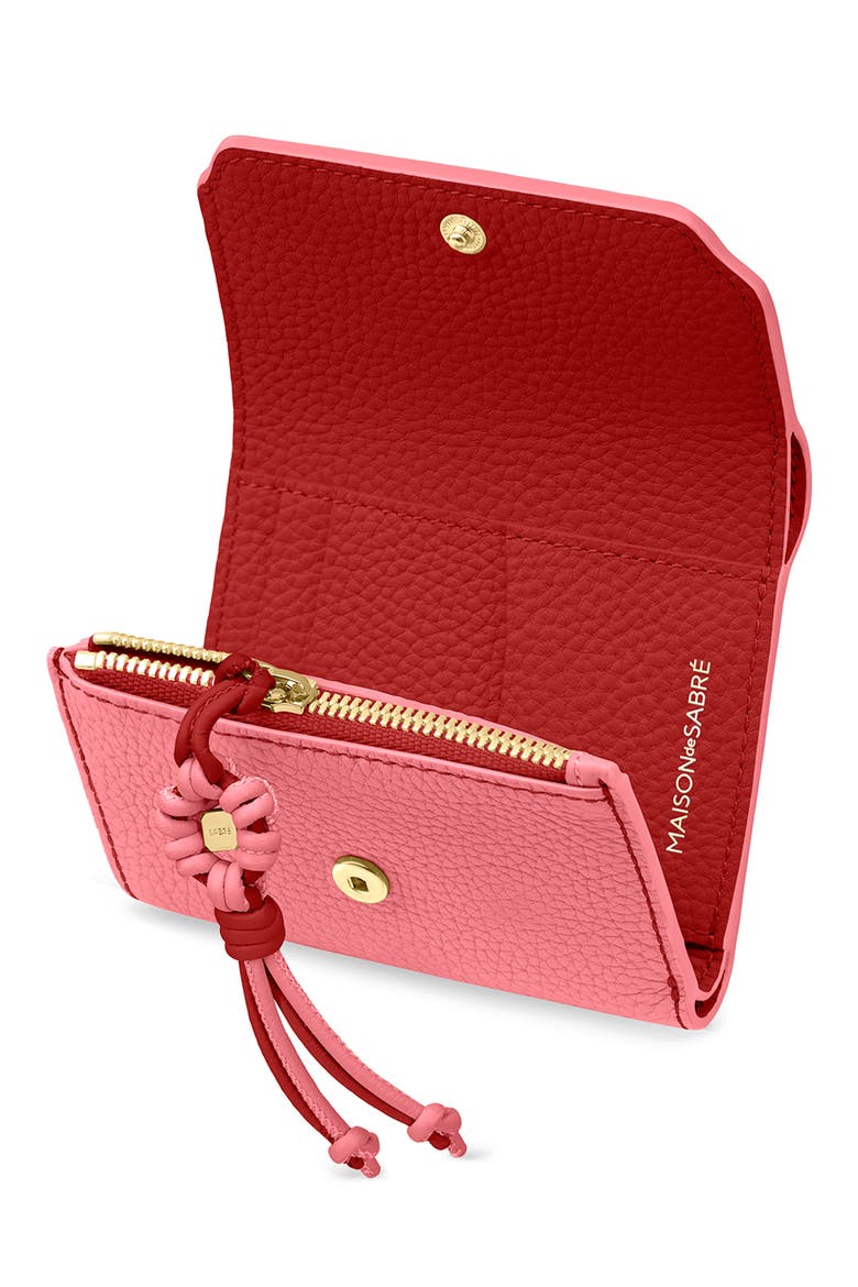 Bloom Edition Leather Trifold Wallet, Alternate, color, Candy Brick