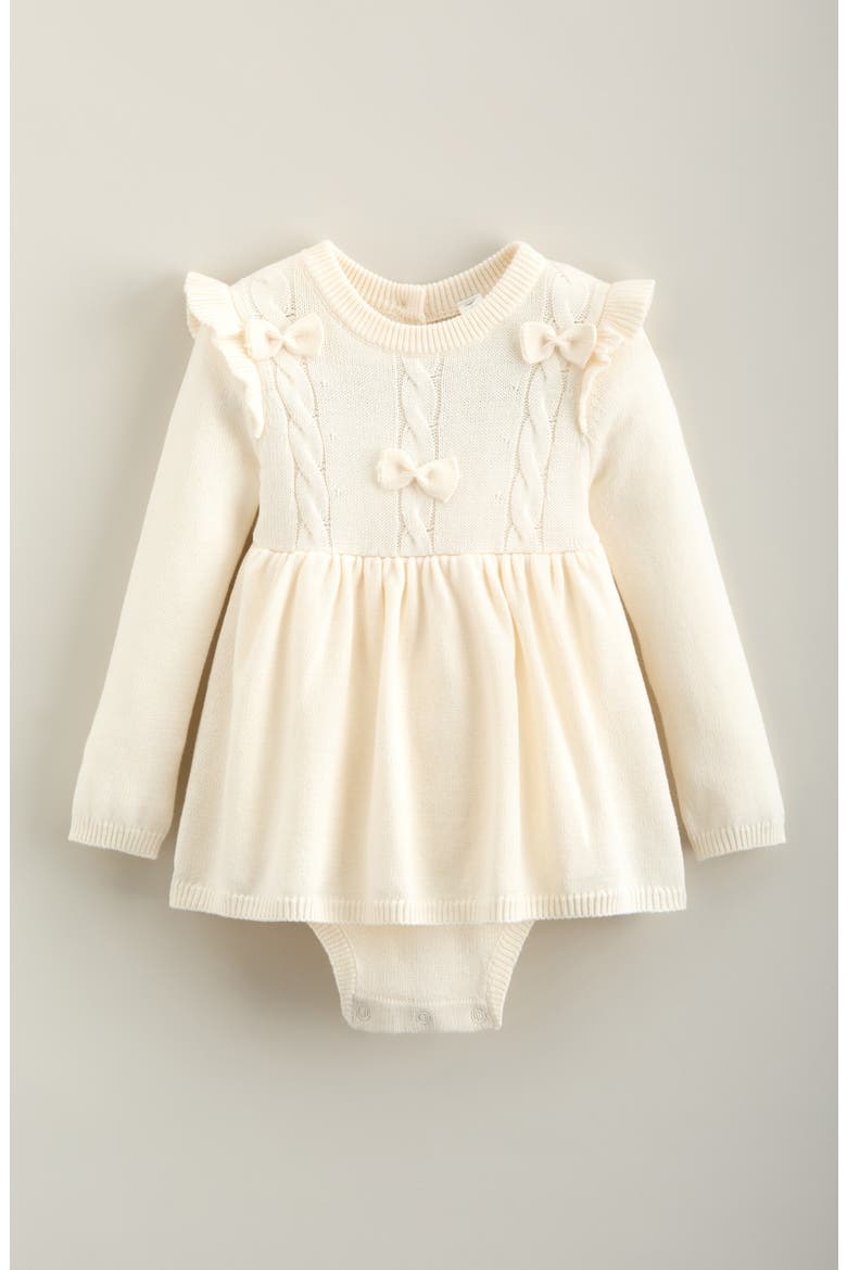 Bow Bodysuit Dress, Main, color, IVORY EGRET