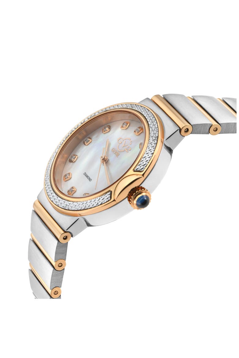 Sorrento Swiss Quartz Diamond Bracelet Watch, 32mm, Alternate, color, TWO TONE