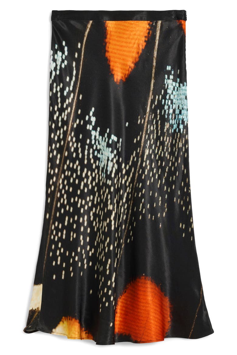 Print Midi Skirt, Alternate, color, BLACK