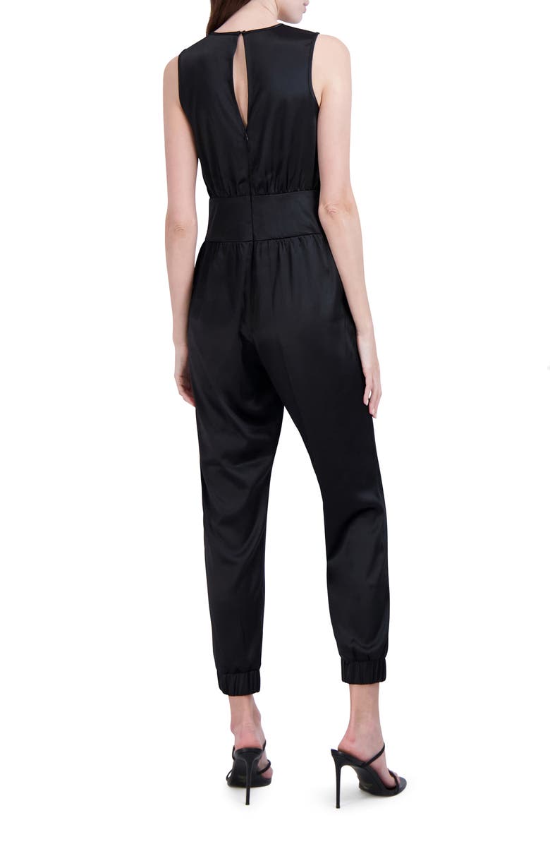 Ookie & Lala Sleeveless Satin Jumpsuit, Alternate, color, Black