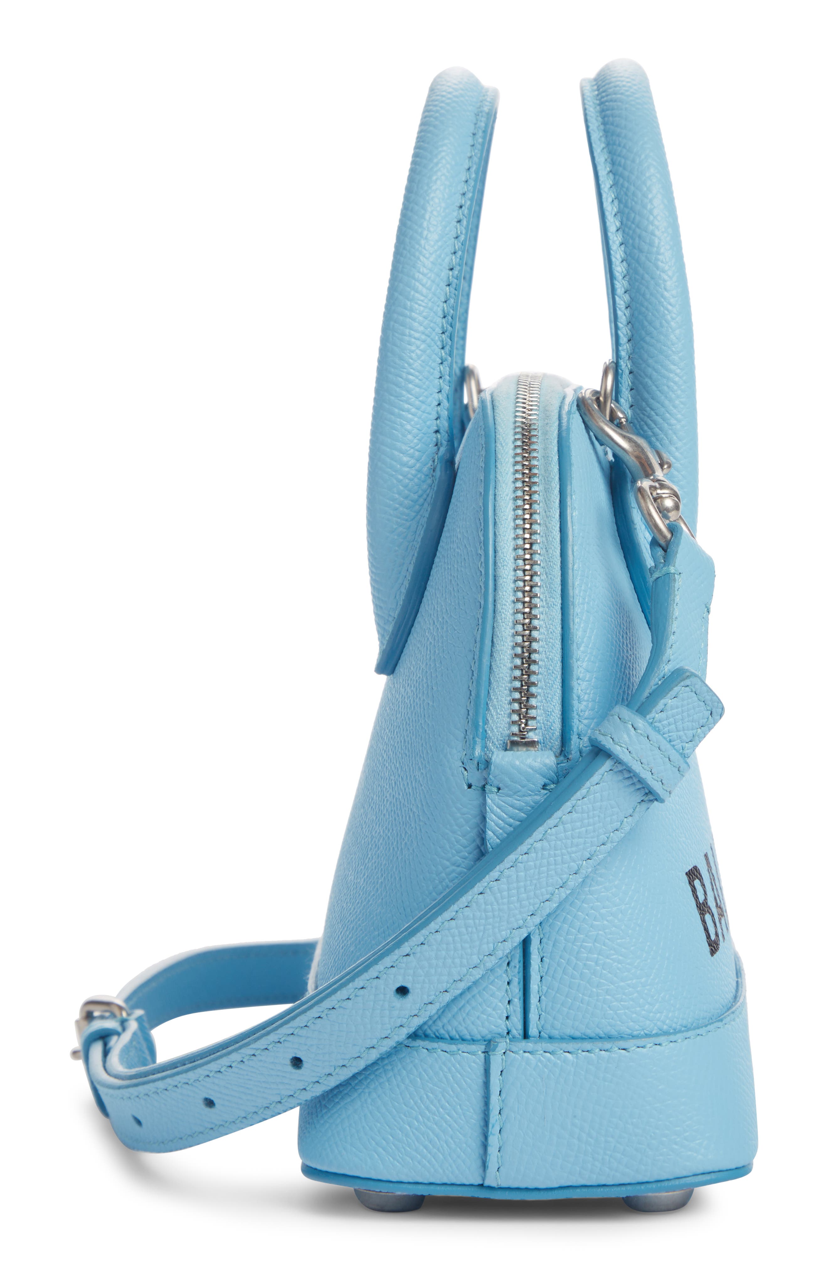 Balenciaga Extra Extra Small Ville Logo Leather Crossbody Satchel, Alternate, color, 